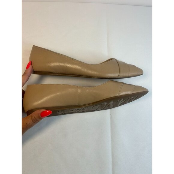 Franco Sarto Hilaria Leather Beige Pointed Toe Narrow Women Size 7 Flats Minimal - Picture 8 of 11